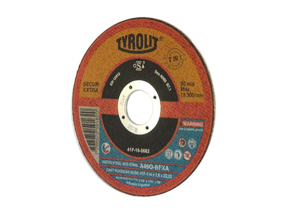 Disco Corte Tyrolit Secur Extra Amoladora 4½" X 1,6mm