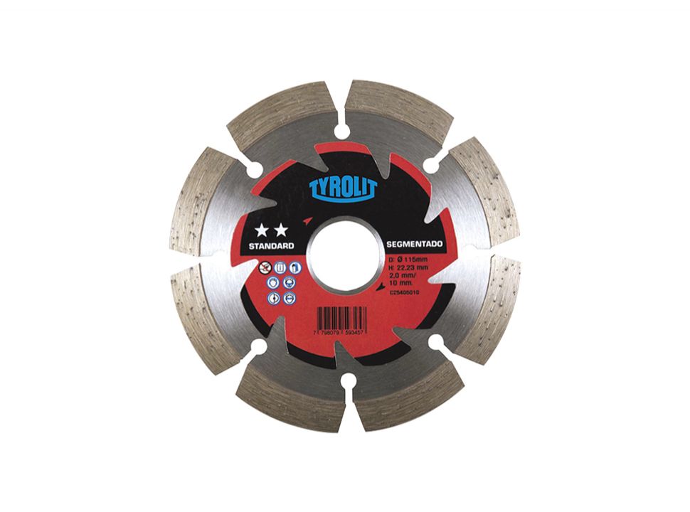 Disco Diamantado Segmentado Standard Tyrolit Amoladora 4½”