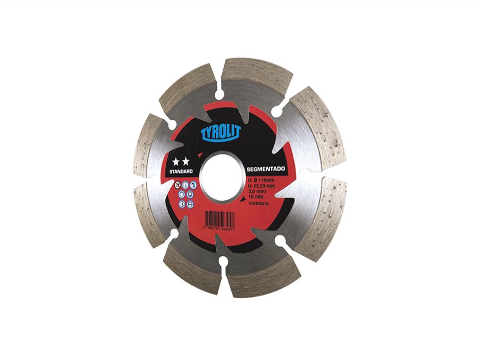 Disco Diamantado Segmentado Standard Tyrolit Amoladora 4½”