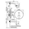 plano_monocomando_fv_0106-m4 Monocomando Bañera y Ducha Embutir FV M4 Compacta 0106/M4
