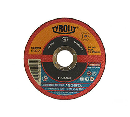 Disco Corte 114x1,6mm Secur Extra Amoladora Tyrolit