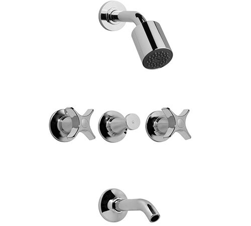 Grifería Bañera y Ducha Doble Comando FV Pétalo 0103/M3P