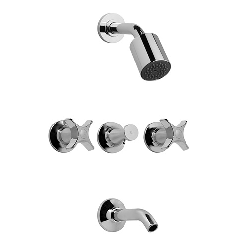 Grifería Bañera y Ducha Doble Comando FV Pétalo 0103/M3P