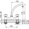 plano_dob_com_arizona_plus_fv_0413-b1p Grifería Mesada Cocina Doble Comando FV Arizona Plus 0413/B1P