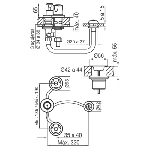 plano_dob_com_pampa_fv_0295-b6 Kit Grifería Baño Doble Comando FV Pampa 0900.03/B6