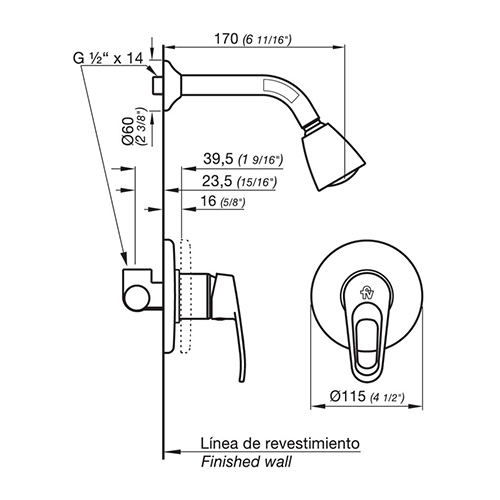 plano_monocomando_fv_0108-b1 Monocomando Ducha Embutir FV Arizona 0108/B1