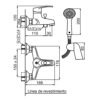 plano_monocomando_fv_0310-b1 Monocomando Bañera y Ducha Exterior FV Arizona 0310/B1