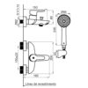 plano_monocomando_fv_0310-b5 Monocomando Bañera y Ducha Exterior FV Puelo 0310/B5