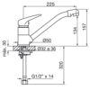 plano_monocomando_fv_0411.04-27 Monocomando Mesada Cocina FV Alabama 0411.04/27